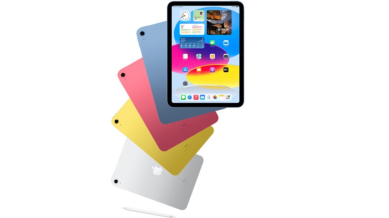 Tablet Apple iPad 10,9' grafika przedstawia tablety we wszystkich kolorach